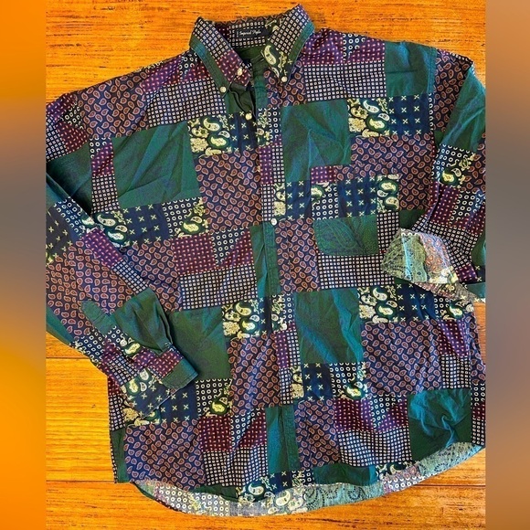 Vintage Men's Oversized Salty Dog Gant Patchwork Style Button Down / Large - Picture 1 of 10